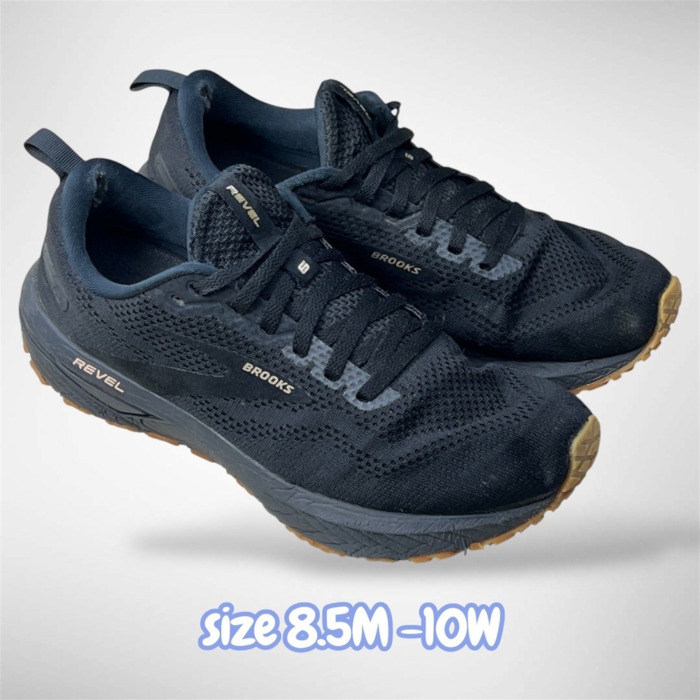 Brooks Revel 6 Running Shoes Mens 8.5 Black Gum Sneakers unisex W10
